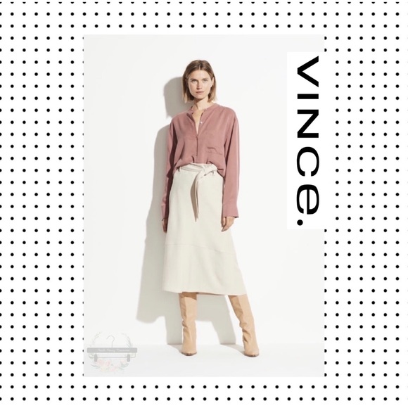 NWT Vince - Relaxed Band Collar Blouse XS - Picture 1 of 10